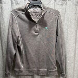 Tommy Bahama Men's Taupe Quarter-Zip Sweater